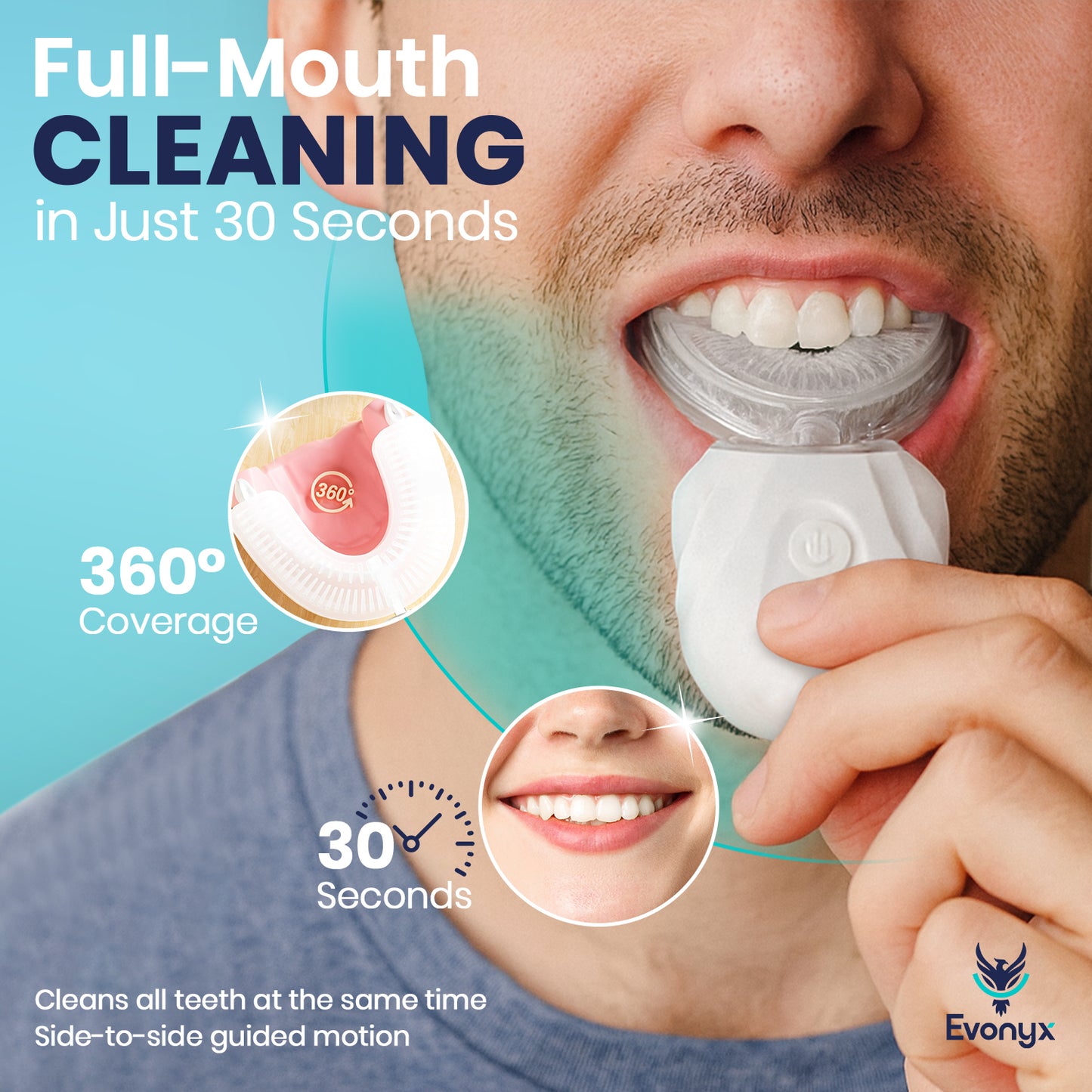 Evonyx Aqua™ – 30 Second Sonic Toothbrush